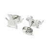Non-Tarnish Cute Little Animal Theme 304 Stainless Steel Stud Earrings EJEW-B041-03C-P-2