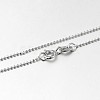 Anti-Tarnish Trendy Rhodium Plated 925 Sterling Silver Ball Chain Necklaces X-STER-M050-1.0B-09-1