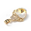 Real 18K Gold Plated Rack Plating Brass Micro Pave Clear Cubic Zirconia Pendants KK-C015-30G-08-2