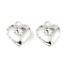 Heart Brass Pendant Rhinestone Settings KK-A276-12S-1