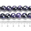Electroplated Natural Fire Crackle Agate Round Beads Strands G-G0006-A02-05-5
