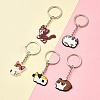 5Pcs 5 Style Cute Cartoon PVC Plastic Cat Pendant Keychain KEYC-YW0001-17-2