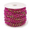 Rondelle Glass Beaded Link Chains CHS-G028-07G-03-3