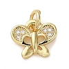 Brass Micro Pave Clear Cubic Zirconia Pendants KK-U005-01A-G-1