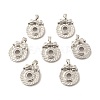 Brass Micro Pave Clear Cubic Zirconia Pendants ZIRC-P086-16-2