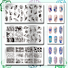 Stainless Steel DIY Nail Art Templates MRMJ-WH0092-054-3