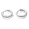 Brass Micro Pave Cubic Zirconia Huggie Hoop Earring Findings KK-T063-013P-NF-2