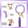 2Pcs 2 Styles Acrylic & Zine Alloy & PU Pendant Decoration KEYC-CN0001-07A-5