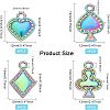 CHGCRAFT 16Pcs 4 Style Rack Plating Rainbow Color Alloy Pendants FIND-CA0005-73-2