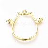 Alloy Open Back Bezel Pendants PALLOY-R098-32G-2