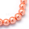 Baking Paint Pearlized Glass Pearl Round Bead Strands HY-Q330-8mm-77-2