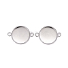 201 Stainless Steel Cabochon Connector Settings STAS-F191-15S-F-3