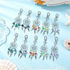 10Pcs 5 Styles Woven Net/Web with Wing Alloy Pendant Decorations HJEW-JM02975-01-2