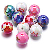10Pcs UV Plating Colours Acrylic Beads OACR-S146-01J-1