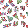 100Pcs 10 Styles Christmas 2-Hole Spray Painted Maple Wooden Buttons WOOD-SP0001-67-6