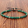 Synthetic Malachite Heishi Beads Adjustable Braided Bracelets for Men Women BX7041-25-1