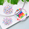 1 Bag 1200Pcs Opaque Acrylic Flat Round with Letter & Heart Beads DIY-YW0002-32-10