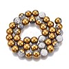 Electroplated Crackle Glass Beads Strands EGLA-N014-10mm-04-2