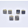 Natural Dyed Druzy Quartz Stud Earrings EJEW-P165-A07-1