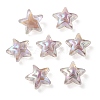 UV Plating Rainbow Iridescent Transparent Acrylic Beads OACR-C007-06F-1