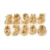 Brass Micro Pave Cubic Zirconia Beads KK-A265-01G-1