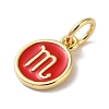 Real 18K Gold Plated Brass Enamel Charms KK-L216-001G-F-3