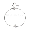 Brass Micro Pave Clear Cubic Zirconia Charms Bracelets BJEW-JB05400-02-1
