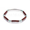 Natural & Synthetic Turquoise Stretch Bracelets BJEW-JB04126-2