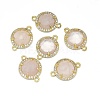 Natural Rose Quartz Links connectors G-E526-34H-2