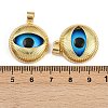 Eye Theme Brass Glass Pendants KK-L244-03G-03-3