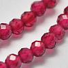 Lab Grown Red Corundum Beads Strands G-K207-01B-01-3