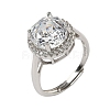 925 Sterling Silver Micro Pave Cubic Zirconia Finger Rings RJEW-B134-01B-03-4