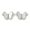 Brass Micro Pave Clear Cubic Zirconia Pave Natural Shell Butterfly Connector Charms KK-P283-05P-1