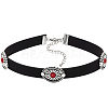 Bohemian Alloy & Resin Imitation Turquoise Oval Black Velvet Choker Necklaces NJEW-WH20004-13B-01-1