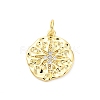 Brass Micro Pave Cubic Zirconia Pendants KK-D325-55G-1