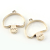 Rack Plating Alloy Open Back Bezel Pendants X-PALLOY-S047-35E-FF-1