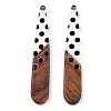 Printed Opaque Resin & Walnut Wood Pendants RESI-TAC0017-55-2