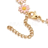 Enamel Daisy Link Chain Necklace NJEW-P220-01G-05-4