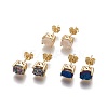 Electroplated Natural Druzy Agate Stud Earrings EJEW-F221-01-2