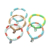 Polymer Clay Column Beaded Stretch Bracelets BJEW-JB09782-2
