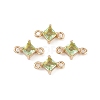 Brass Pave Glass Rhombus Links Connector Charms GLAA-Q088-001I-1