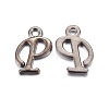 Gunmetal Plated Alloy Letter Pendants PALLOY-J718-01B-P-1