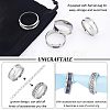 12Pcs Stainless Steel Grooved Finger Ring Settings STAS-UN0038-94D-5