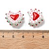 Painted Glass Beads Bumpy Beads Heart X-LAMP-V001-07D-4