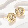 Brass Micro Pave Clear Cubic Zirconia Stud Earrings EJEW-Q015-10G-5