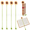 4Pcs Woolen Yarn Crochet Plant Bookmarks AJEW-CP0007-93-1