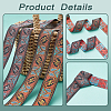 AHADERMAKER 14M 2 Colors Ethnic Style Embroidery Polyester Ribbons OCOR-GA0001-53-7