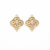 Brass Micro Pave Clear Cubic Zirconia Connector Charms X-KK-S356-712-1