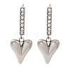 304 Stainless Steel Inlay Rhinestone Stud Earrings for Women EJEW-M024-06C-P-1