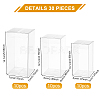 BENECREAT 30Pcs 3 Style Rectangle Transparent Plastic PVC Box Gift Packaging CON-BC0002-22-2